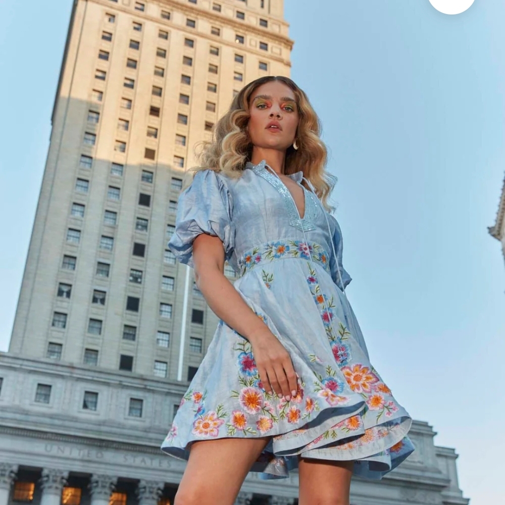 La Fuori Eva Azure Mini Dress